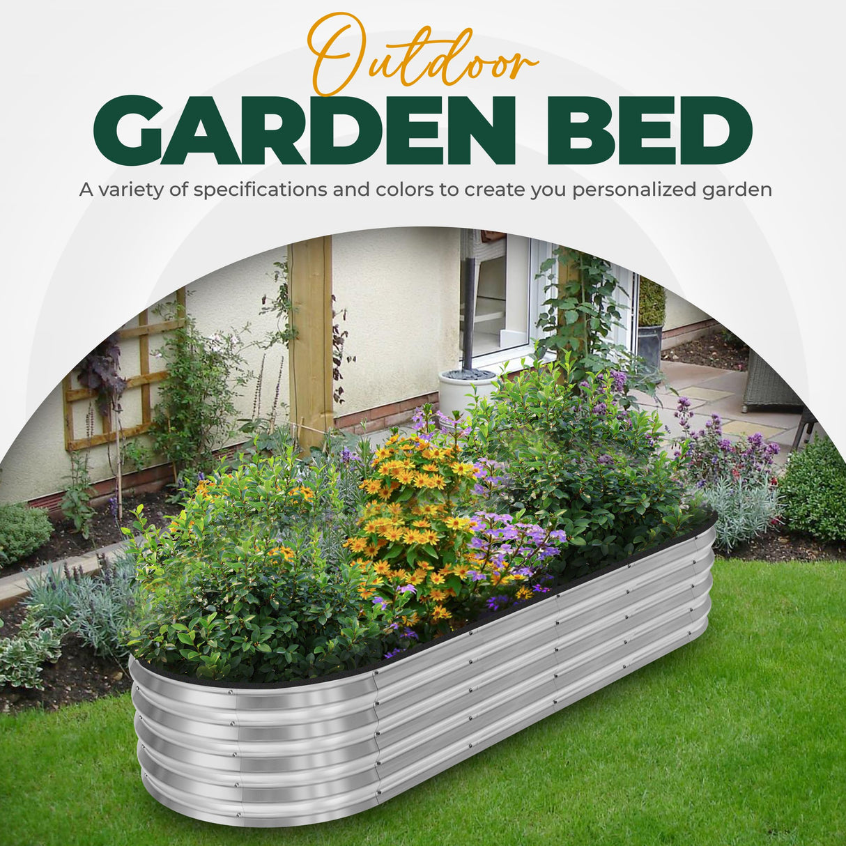 Utopia Home Galvanized Raised Garden Bed, 6 by 2 by 1 feet Lightweight Planter Boxes Outdoor with Easy Assembly, Large Garden Bed for Vegetables, Fruits, Flowers, Silver Utopia Home