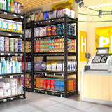 REIBII Set of 2 Storage Shelves 5 Tier Garage Shelving Heavy Duty Adjustable Garage Shelves Load 2000LBS Metal Shelving Units for Storage Warehouse Pantry Closet, 27.6" W x 11.8" D x 60" H REIBII