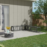 QUYZE 59" Wooden Cat Window with Extendable Design Connecting Inside and Outside Catio Outdoor Cat Enclosure for Sunbathing, Napping & Overlooking (Grey) QUYZE