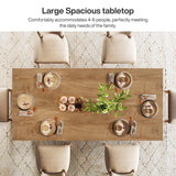 Tribesigns 63-Inch Dining Table for 4-6, Farmhouse Kitchen Table with Heavy Duty Pedestal, Rectangular Wooden Dinner Furniture for Home, Dining Room, Living Room, Brown Tribesigns