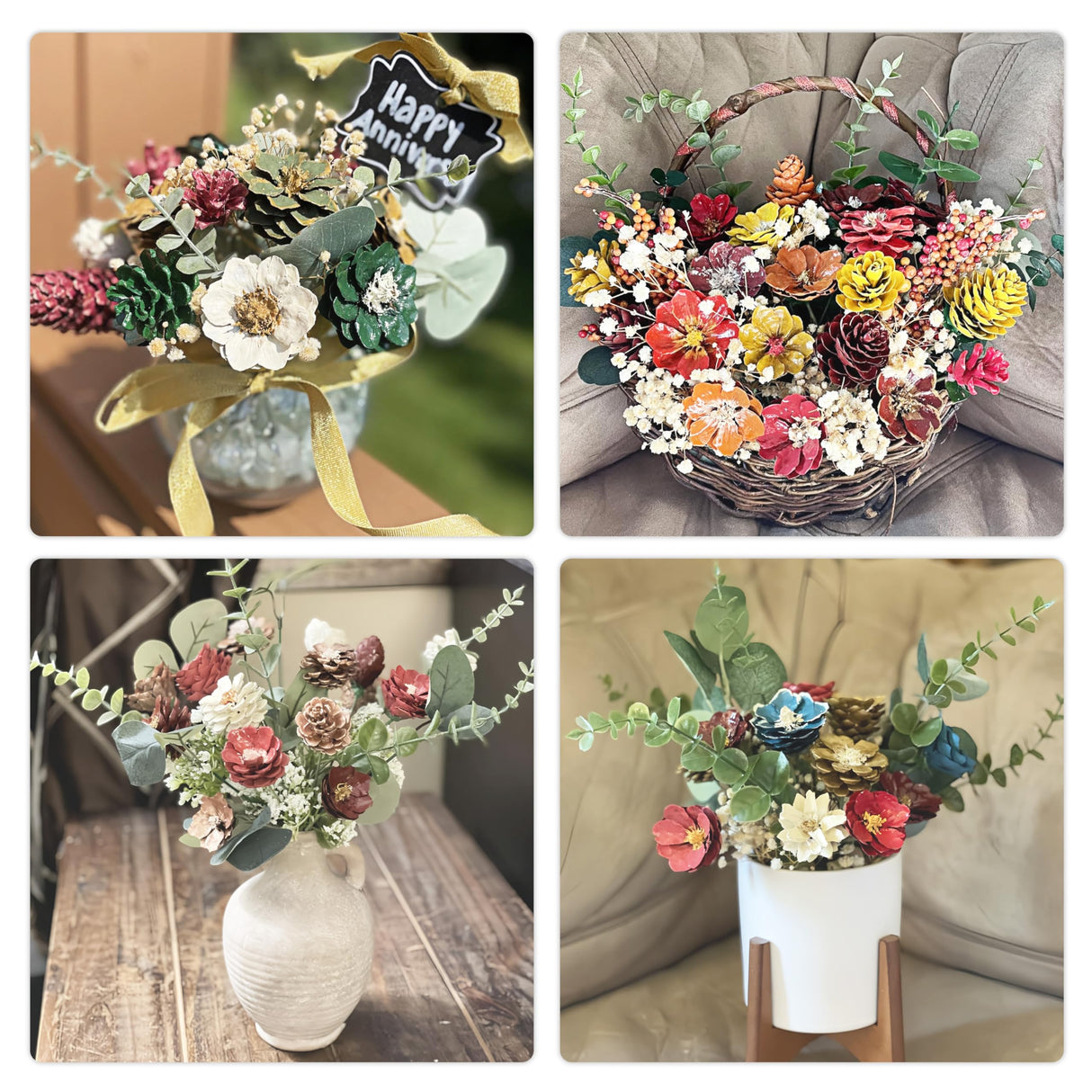 Tiyard 18pcs Eucalyptus Stems Artificial Eucalyptus Leaves Stems Artificial Fake Flowers for Home Office Flowers Bouquet Centerpiece Wedding Decoration Christmas Decor 2024 Tiyard