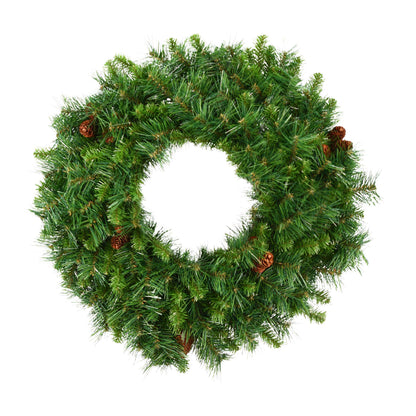 Vickerman 36" Cheyenne Pine Artificial Christmas Wreath - Unlit - Green Wreath - Artificial Wreath for Mantle or Door - Festive Wreath - Lush and Realistic - Wreath with Pinecones