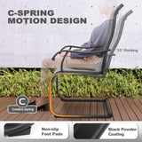 NUU GARDEN 7 Piece Outdoor Dining Set, 6 All Weather Padded Textilene Patio Chairs and 61" Rectangular Dining Table with 1.77" Umbrella Hole, for Garden, Patio, Light Grey and Black NUU GARDEN