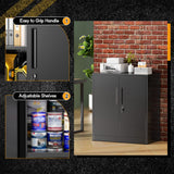 Greenvelly Metal Garage Storage Cabinet,36" Black Lockable Metal Cabinets with 2 Doors and Shelves,Storage Locking Counter Cabinet for Home Office,Garage,Kitchen,School Greenvelly