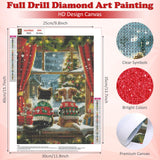 DOMROM Christmas Diamond Painting Kits, Dog and Cat 5D Diamond Art Kits,Gem Art Painting with Diamonds Dots, Arts and Crafts for Beginners Adult Wall Decor 12 x 16inch DOMROM