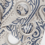 jinchan Linen Textured Curtains for Living Room Darkening 108 Inches Long, Medallion Drapes for Bedroom, Damask Pattern Window Treatments Vintage Curtain Panels, Extra Long 2 Panels Blue on Greige jinchan