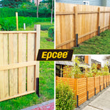 Epcee Heavy Duty Steel Fence Post Repair Stakes, Anchor Ground Spike, for Repair Tilted/Broken Wood Fence Post (1 Pack/Black） Epcee