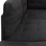 Casa Andrea Milano Modern Sectional Sofa L Shaped Couch with Reversible Chaise & Ottoman, Large Living Room Furniture, Black Casa Andrea Milano