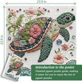 Sea Turtle 1000 Piece Puzzle for Adults, PICKFORU Wave Spirit Jigsaw Puzzle 1000 Pieces, Nature Animal Art Puzzles as Home Decor PICKFORU