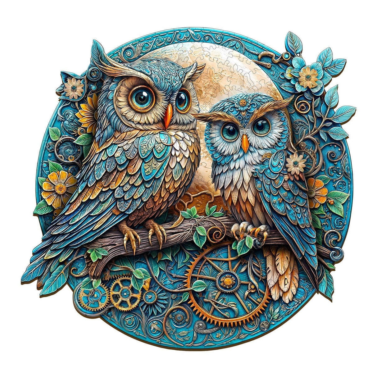Wooden Puzzles for Adults - Embossed Owl Puzzle, Unique Shape Wooden Puzzle, Wooden Jigsaw Puzzles for Adults, Wood Puzzles Adult, Good Gift Idea for Friends and Family (L-13.4 * 12.8in -285 Pcs) Pijesaksa