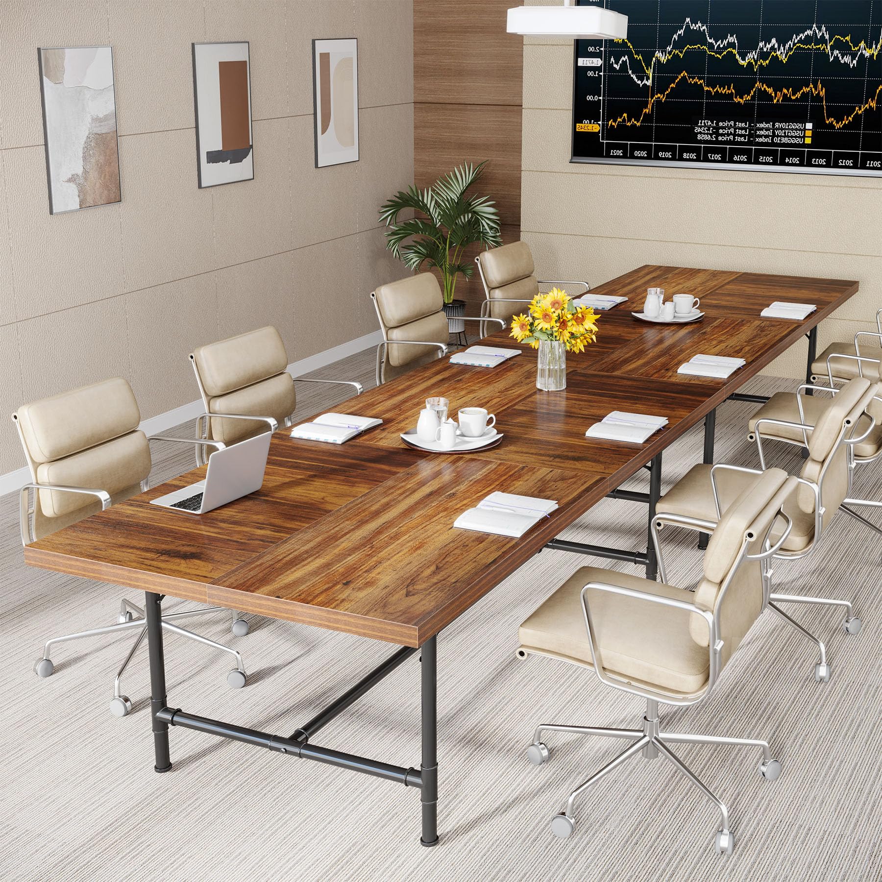 Tribesigns 6FT Conference Table, 70.8" W x 35.4" D Rectangle Meeting Seminar Table, Modern Training Table Boardroom Desk for Conference Room - WoodArtSupply