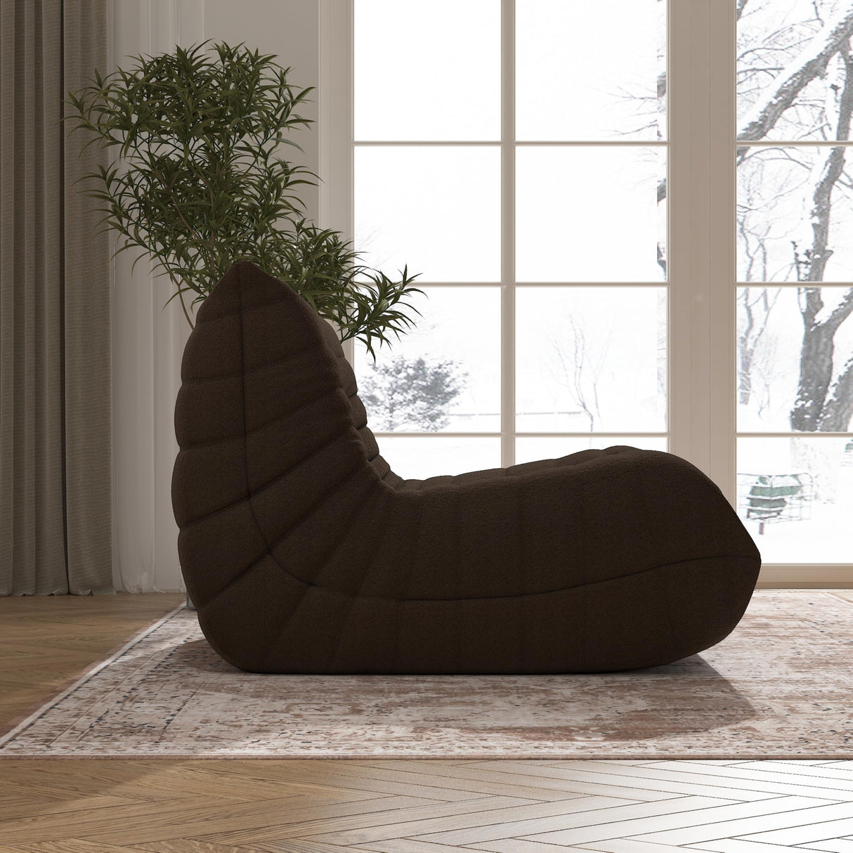 Bean Bag Chair, Memory Foam Bean Bag Sofa Large Bean Bag Chair for Adults, Bean Bag Chairs for Teens with High Density Comfortable Foam, Bean Bag for Living Room, Bedroom (Coffee) YVDNHP