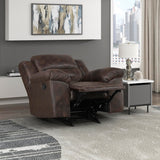 Lexicon Rocker Recliner Chair for Living Room, Wall Hugger Manual Recliner Chairs, Textured Microfiber Upholstered Rocking Reclining Chair, Home Theater Seating, Required Assembly, Dark Brown Lexicon