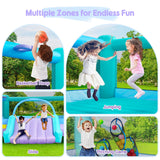 Easyair Large Bounce House for Big Kids, 14.8 x 14.5 FT Inflatable Bouncer Jumper Slide with 650W Blower, Basketball Hoop, Throw Ball Game, Ball Pits (Green, 177" L x 174" W x 94" H) Easyair