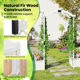 Happygrill Garden Arbor with Planter Boxes, Outdoor Wedding Arch with Trellis for Climbing Plants Vine Vegetables Herbs, Wooden Arbor Archway for Ceremony, Party (White) HAPPYGRILL