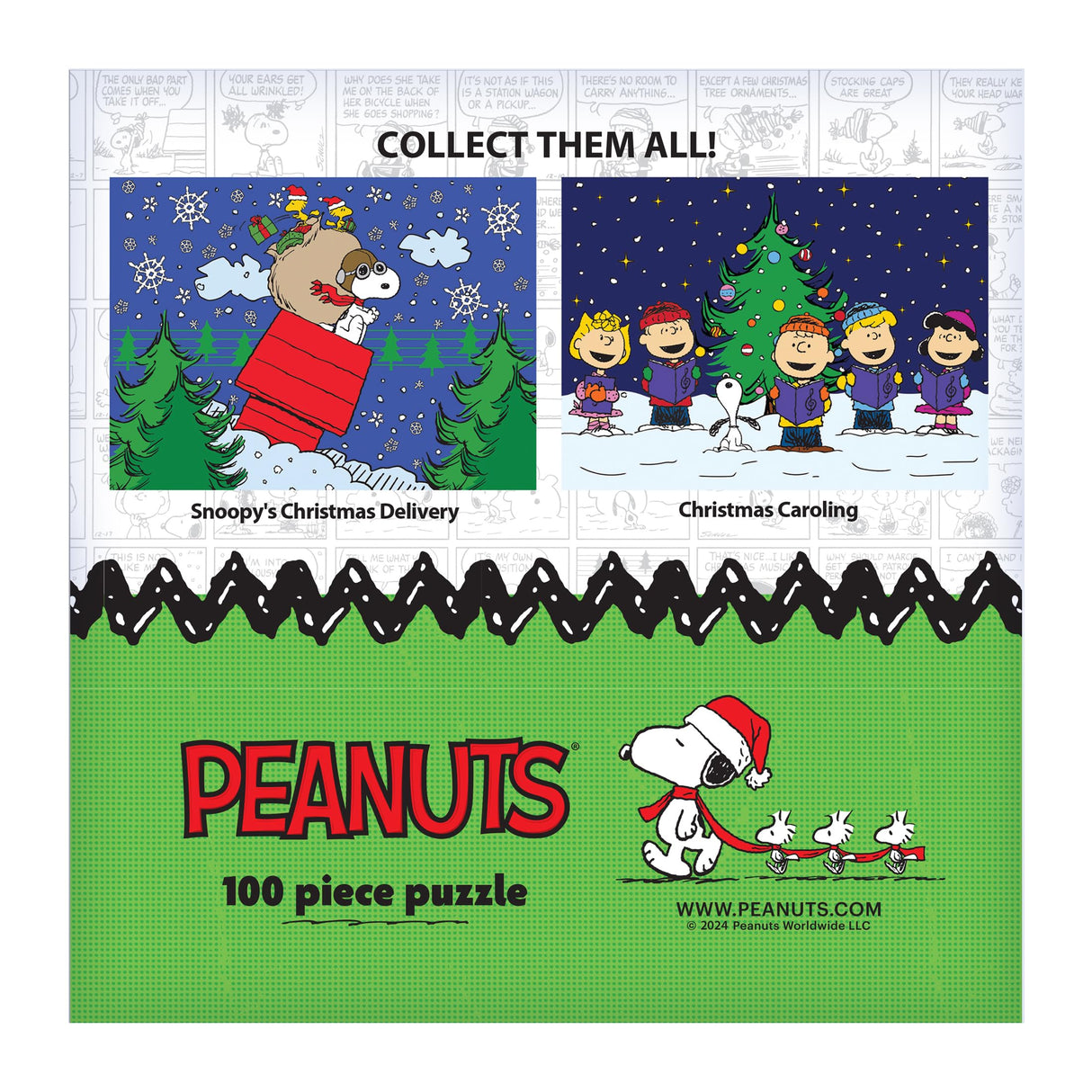 RoseArt - Peanuts - Christmas Caroling - 100 Piece Jigsaw Puzzle for Kids and Adults RoseArt