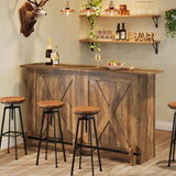 Tribesigns 63-Inch Bar Table, 2-Tier Bar Cabinet Height Pub Table with Footrest, Modern Coffee Cabinet for Home Kitchen, Large Home Unit Liquor Furniture, Bistro, Dining Room, Living Room, Brown Tribesigns