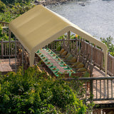 Morngardo Carport 10'x20' Heavy Duty Car Canopy Portable Garage with Roll-up Windows, Removable Sidewalls & Doors for Truck Boat Car Port, Party, Storage (Beige) Morngardo