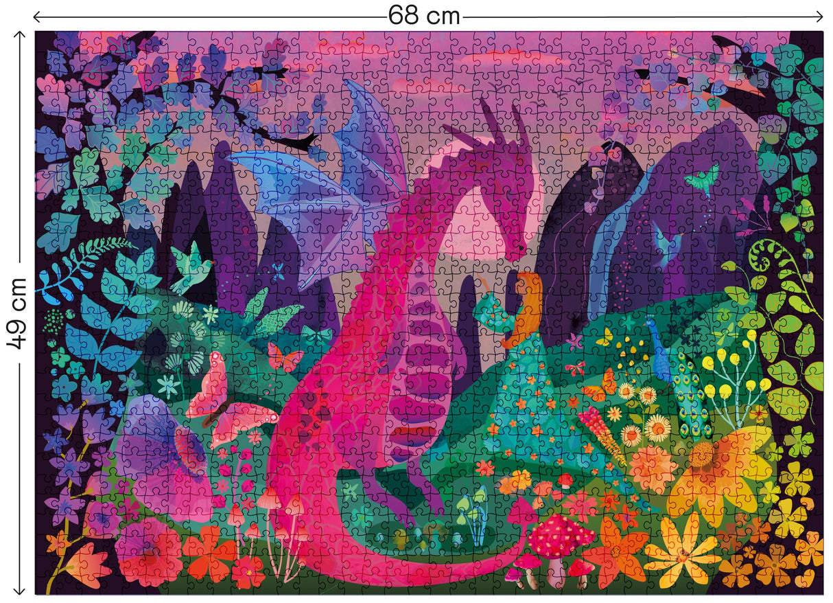 Elena Essex Puzzles for Adults 1000 Pieces - Enchanted Forest | Jigsaw Puzzles | 1000 Piece Puzzle for Adults | Cool Magic Dragon Puzzle | 20x28inches Elena Essex