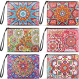 Sweetude 6 Pcs Mandala Diamond Painting Clutch Purses DIY Diamond Painting Bags Rhinestone Stitch Cross Body Handbag 5D Handmade Arts Craft Makeup Zipper Shoulder Bag for Women Christmas Gift Sweetude