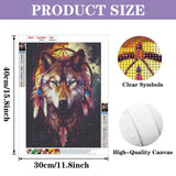 Eiflow Diamond Craft Painting Art Kits for Adults Wolf, Paint by Diamond Gem Art Kits Full Drill Embroidery Mosaic Making (12"x16") Eiflow