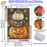 bleihum Pumpkin Diamond Art Kits for Adults- 5D Diamond Painting Kits for Adults, Halloween Gem Painting Kit for Home Wall Decor Gifts(12x16inch) bleihum