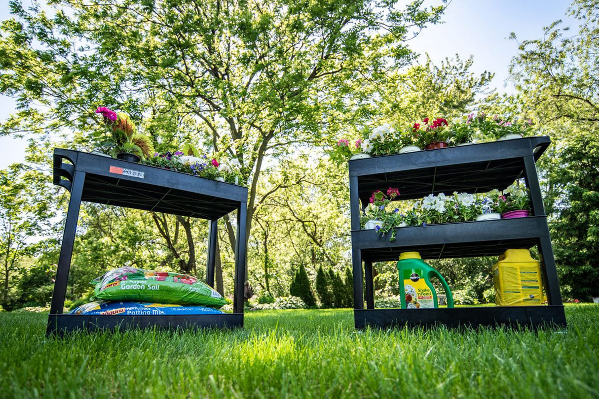 Luxor 32" x 18" Tub Storage Cart 2 Shelves - Black, (EC11-B) Luxor