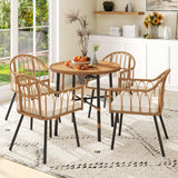 YITAHOME 5-Piece Dining Table Set with 4 Chairs, Kitchen Table & Chairs Set for 4, Boho Dining Room Table Set with Soft Cushion Chairs and 4 Holders, Ideal for Kitchen and Dining YITAHOME