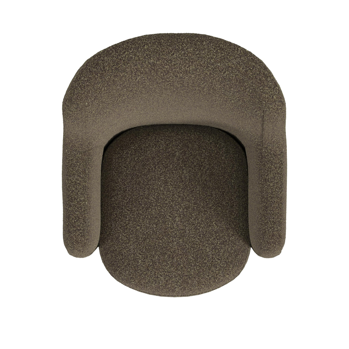 HomePop Home Décor Upholstered 360° Barrel Back Swivel Chair | Accent Chairs for Living Room & Bedroom | Decorative Home Furniture, Dark Brown Boucle HomePop