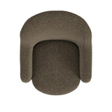 HomePop Home Décor Upholstered 360° Barrel Back Swivel Chair | Accent Chairs for Living Room & Bedroom | Decorative Home Furniture, Dark Brown Boucle HomePop