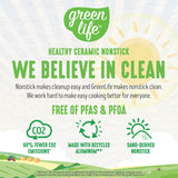 GreenLife Soft Grip 16 Piece Cookware Set, Non-Toxic PFAS-Free Ceramic Nonstick, Pots, Frying, Sauce, Saute, Glass Lids, Stay-Cool Handles, Wobble Free Bases, Dishwasher & Oven Safe, Turquoise GreenLife