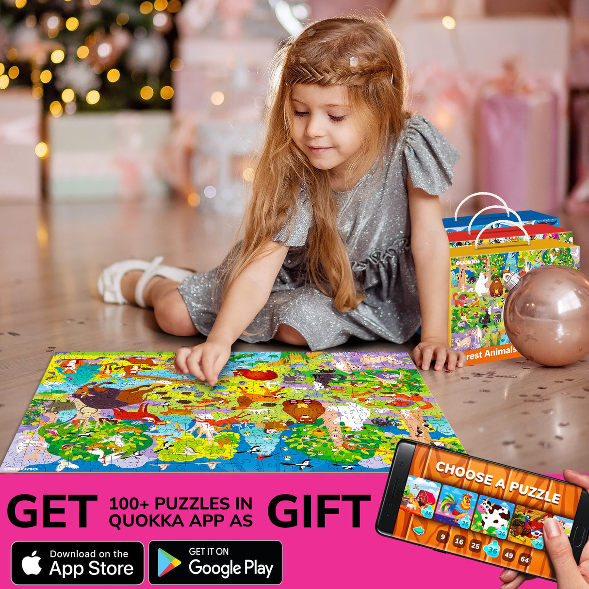 QUOKKA 300 Pieces Puzzles for Kids Ages 8-10 - 3X Set Floor Jigsaw Puzzles - Toy for Learning Ocean & Vimel & Bugs for 10-12 Year Old – Jigsaw Educational Game Gift for Boys and Girls QUOKKA