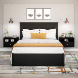 Prepac Floating Shelf Side Table with Drawer and Brushed Brass Knobs, Modern Floating Nightstand 15" D x 22.5" W x 14.5" H, Black, BRBW-1402-2M Prepac