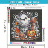 Ghost Diamond Art Kits for Adults,5D Pumpkin Full Round Drill Diamond Painting Kits for Adults Beginners,Halloween DIY Diamond Painting Gem Art Kits for Gift Home Wall Decor 14x14inch EIBEILI