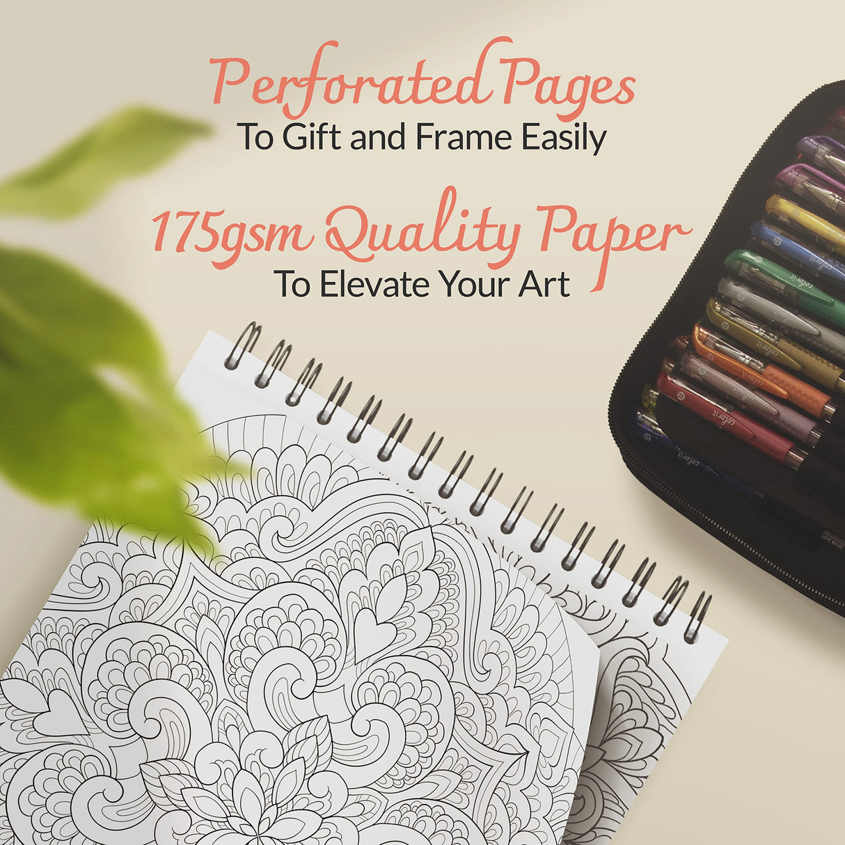 ColorIt Mandalas Volume VI Spiral Bound Adult Coloring Book with 50 Mandala Patterns for Relaxation and Stress Relief - Includes Perforated Pages, Thick Paper, Hardback Covers, and Blotter Page ColorIt