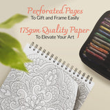 ColorIt Mandalas Volume VI Spiral Bound Adult Coloring Book with 50 Mandala Patterns for Relaxation and Stress Relief - Includes Perforated Pages, Thick Paper, Hardback Covers, and Blotter Page ColorIt