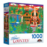 RoseArt - Home Country - Dozing Bear Lodge - 1000 Piece Jigsaw Puzzle for Adults Cra-Z-Art