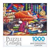 RoseArt - Puzzle Collector - The Old Book Shops Cats - 1000 Piece Jigsaw Puzzle for Adults RoseArt