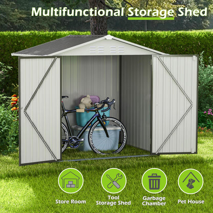 TOLEAD 6 x 4 FT Gray Metal Outdoor Storage Shed, Tool Sheds for Backyard Garden Patio Lawn with Water Proof, Large Heavy Duty Tool Sheds with Lockable Doors & Air Vent for Backyard Patio Lawn - WoodArtSupply