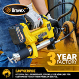 Grease Gun Battery Powered, 12,000 PSI Electric Grease Gun Cordless 21V, 40” High Pressure Long Hose W/Quick Release Coupler Rechargeable Battery Pack Included Bravex
