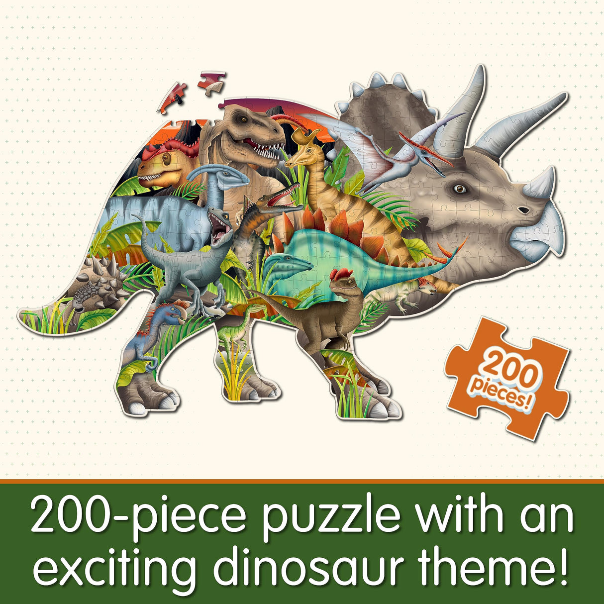 The Learning Journey: Wildlife World - Dinosaurs Puzzle - 200pcs Challenging Jigsaw Puzzles - Intellectual Game Learning Education Kids Age 6-12 The Learning Journey