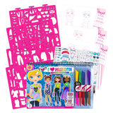 Fashion Angels Fashion Design Sketch Portfolio Artist Set With Crayons 11702, Clothing Design Sketch Pad for Beginners, For Kids 6 and Up Fashion Angels