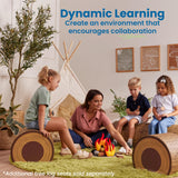 ECR4Kids SoftZone Tree Log Half Seat, 12in, Kids Bench, Chocolate ECR4Kids