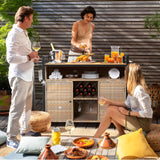 YITAHOME XL Rolling Outdoor Kitchen Cart with Wicker Storage and Expandable Table Top - Light Yellow Gradient YITAHOME