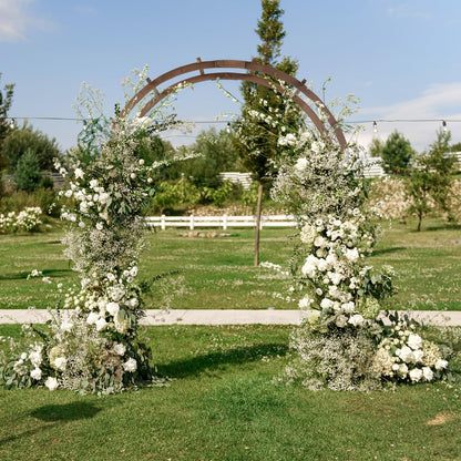 Outvita 7 Ft Fir Wood Garden Arch Arbour Arbor, Backyard Trellis, Outdoor Structure for Climbing Plants, Lawn Patio Decoration, Wedding Ceremony, Festival Decor - WoodArtSupply