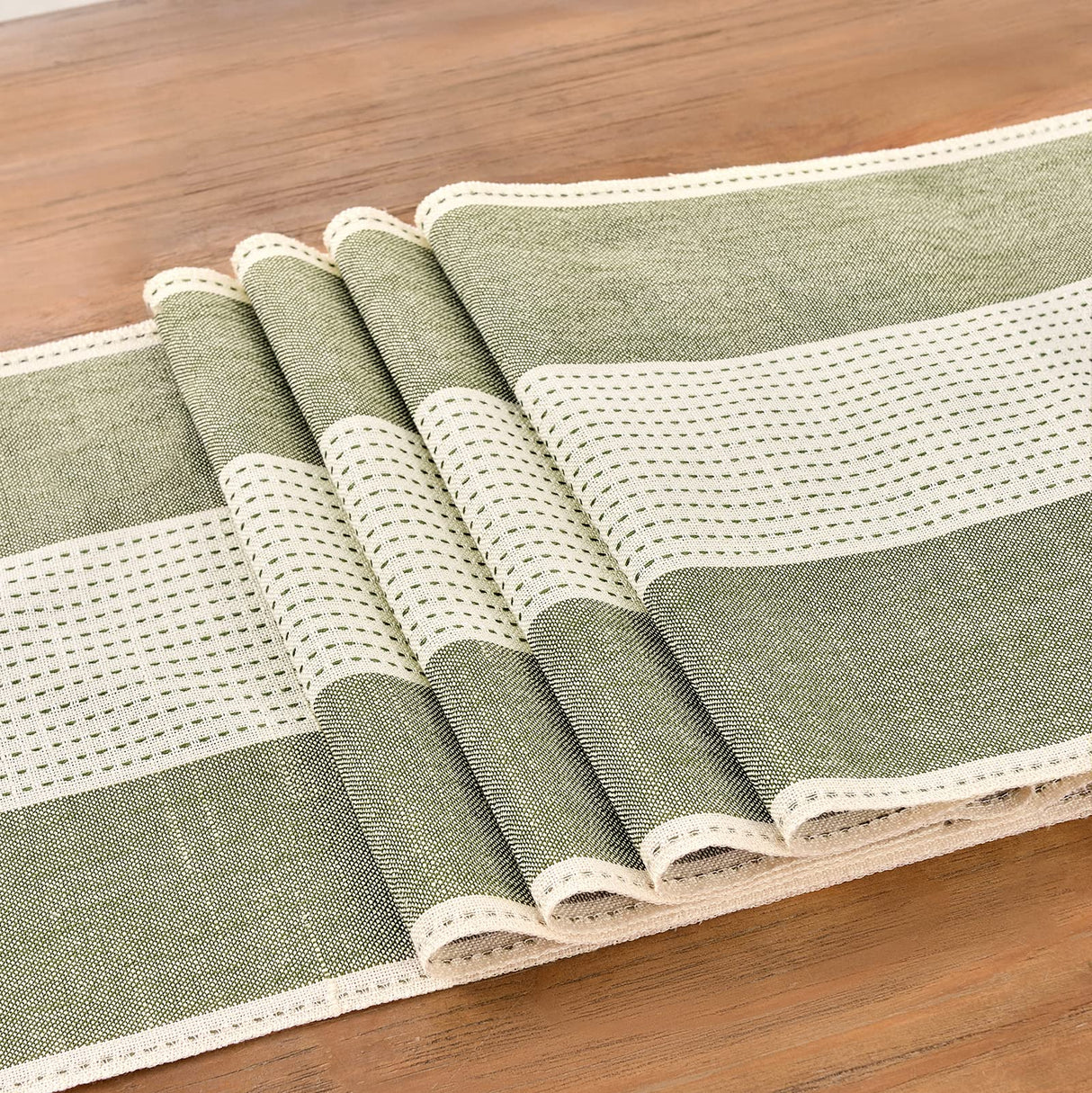 Wracra Linen Table Runner, Farmhouse Macrame Table Runners 72 Inches Long for Dining Table Decor, Wedding, Party and Dresser Decor (Sage Green,72") Wracra