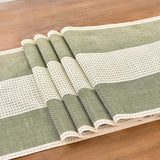 Wracra Linen Table Runner, Farmhouse Macrame Table Runners 72 Inches Long for Dining Table Decor, Wedding, Party and Dresser Decor (Sage Green,72") Wracra
