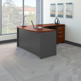 Bush Business Furniture Series C Right Handed L Shaped Desk with Mobile File Cabinet in Hansen Cherry, Corner Computer Table for Home or Professional Office Bush Business Furniture