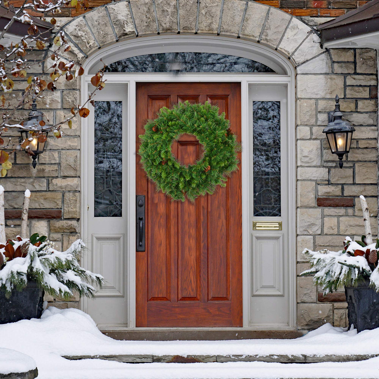 Vickerman 36" Cheyenne Pine Artificial Christmas Wreath - Unlit - Green Wreath - Artificial Wreath for Mantle or Door - Festive Wreath - Lush and Realistic - Wreath with Pinecones Vickerman