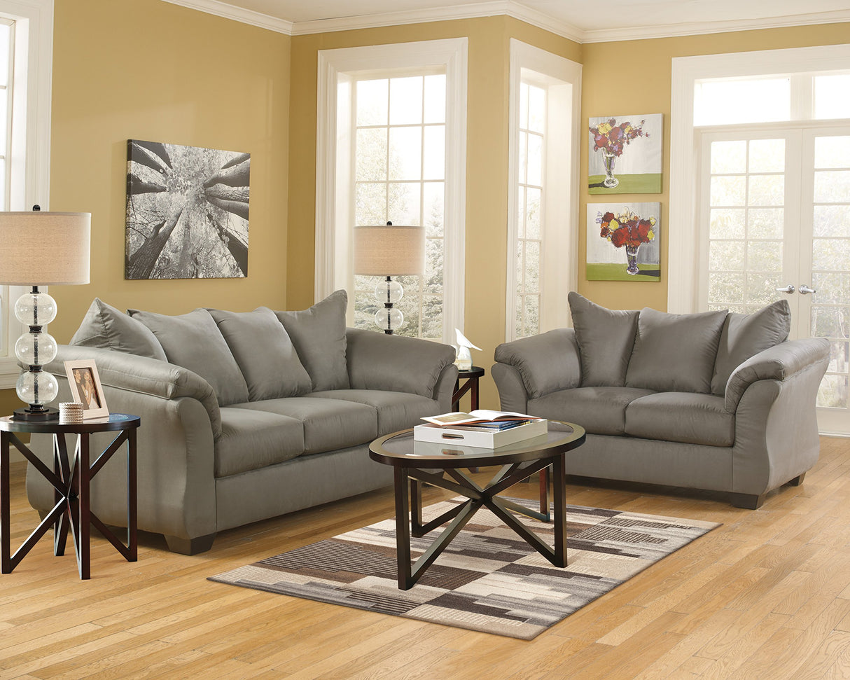Signature Design by Ashley 1` Darcy Casual Plush Loveseat, Grayish Brown, 39"D x 67"W x 40"H, Gray Signature Design by Ashley